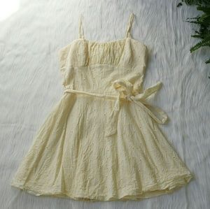 Soft Yellow Eyelet Dress